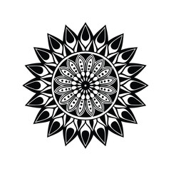 Abstract floral vector ornament mandala design features a nature-inspired pattern with flower and leaf elements