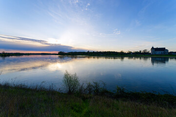 Loire river bank in Sully sur Loire village