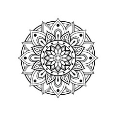 Round lace ornament with a floral mandala pattern is a vintage vector illustration for ornate circle art and decoration