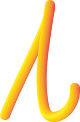 3d rendered illustration of a yellow banana A alphabet 