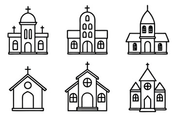 Chapel Line Art Detailed Illustration Design for Artistic Creation 