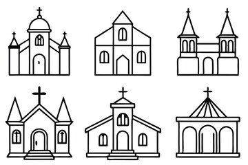 Chapel Line Art Detailed Illustration Design for Artistic Creation 