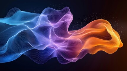 Fototapeta premium Colorful Dynamic Waves Flowing in Fluid Motion with Abstract Vibrant Design Elements