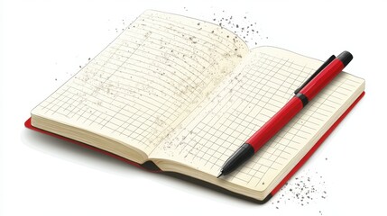 a notebook with isolated clear white background