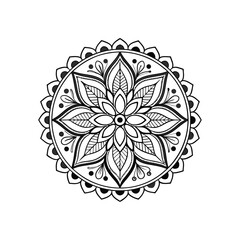 Ornate round lace ornament with floral mandala design