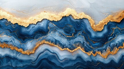 Obraz premium Abstract Blue and Gold Marble Texture: A Luxurious Swirl of Color and Elegance