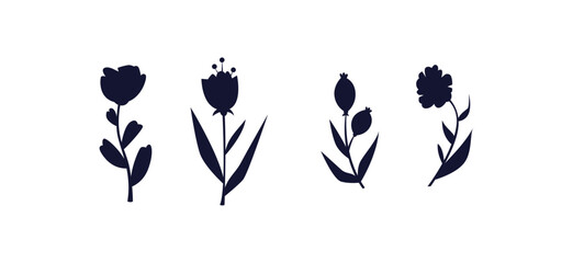 Set design flower silhouettes