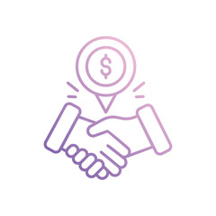 Handshake icon isolated on a white background. Vector illustration.