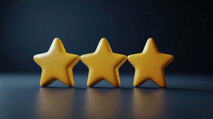 three stars are placed on a table
