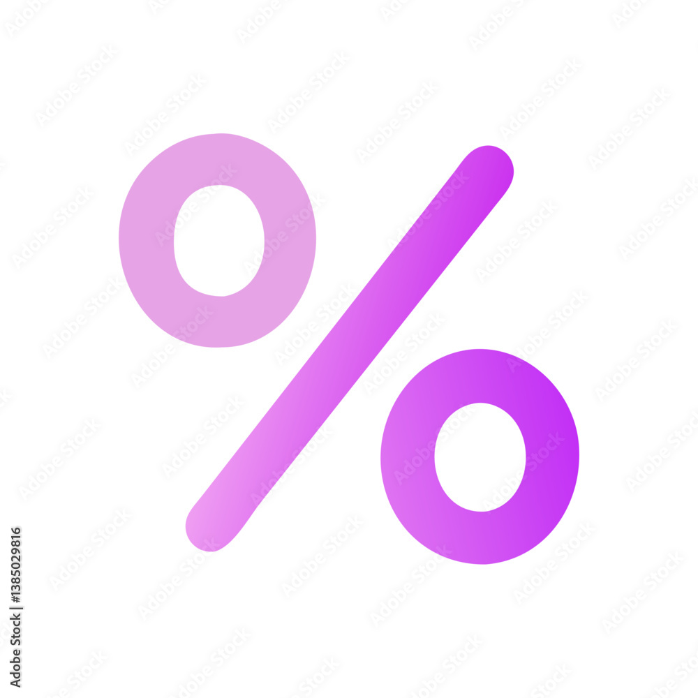 Poster percentage symbol icon in gradient vector style