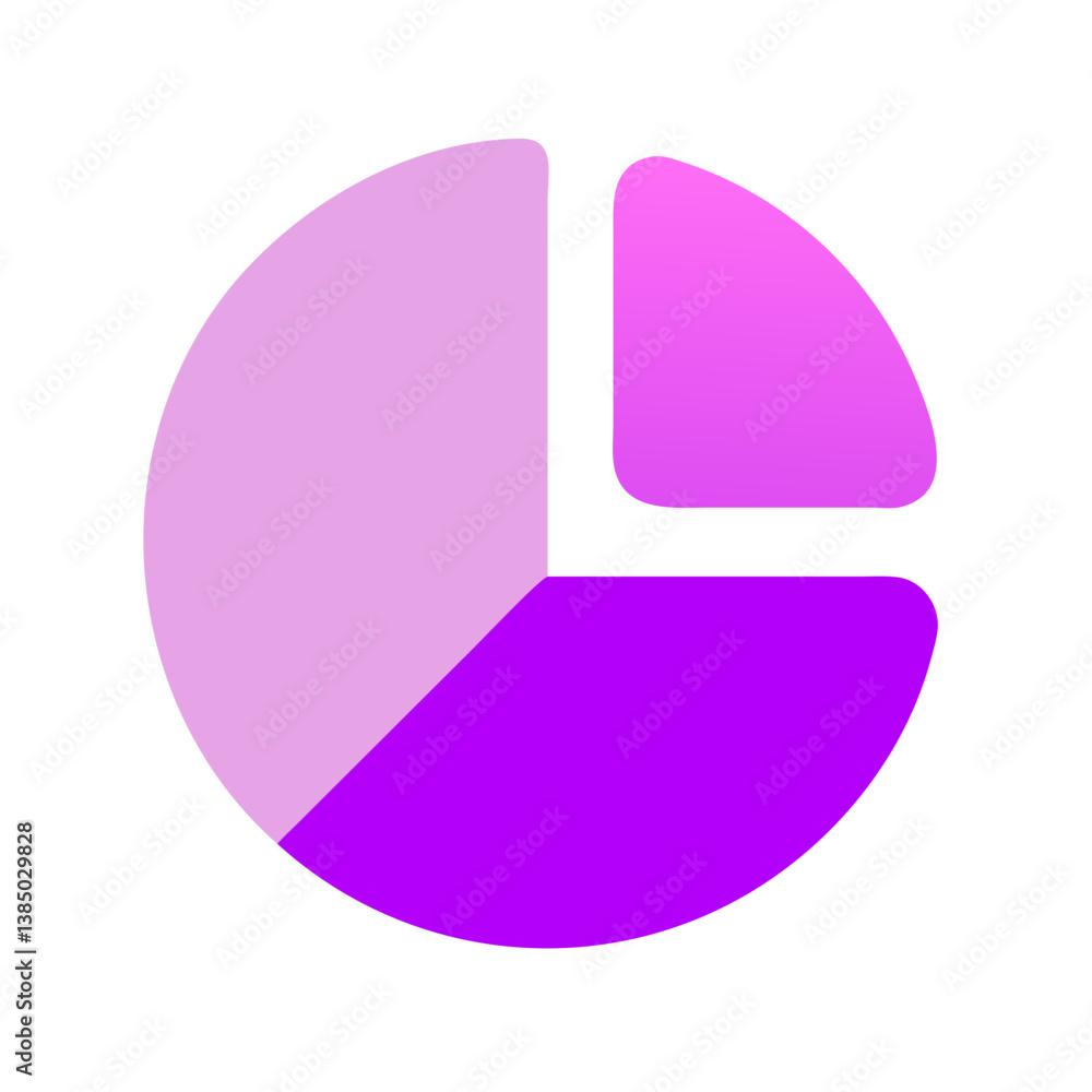Poster Pie chart icon in gradient vector