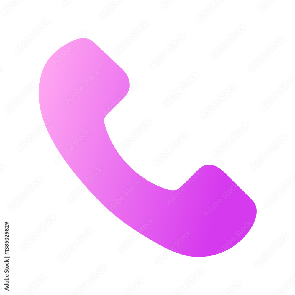 Poster phone receiver icon in gradient vector style