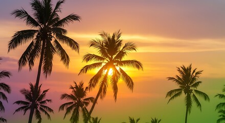 Obraz premium Sunset Silhouette Serenade AI Generated