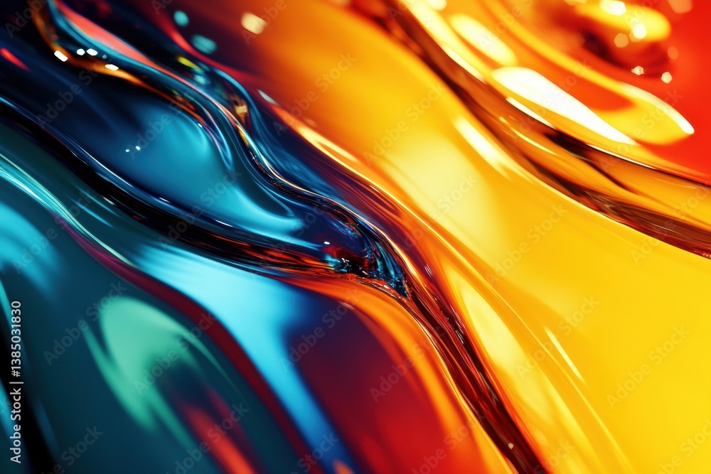 Poster bright colors flow in modern abstract design showcasing the balance between energy and sustainabilit