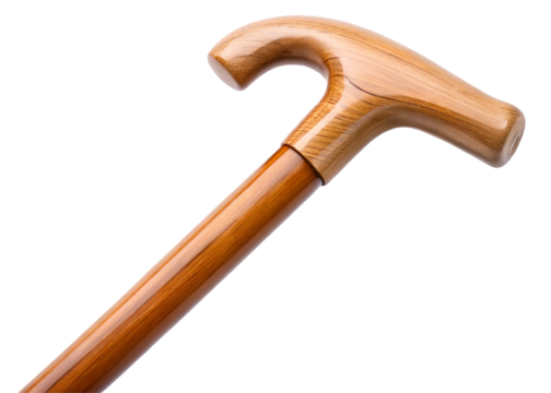 wooden walking stick handle clipart image on transparent background