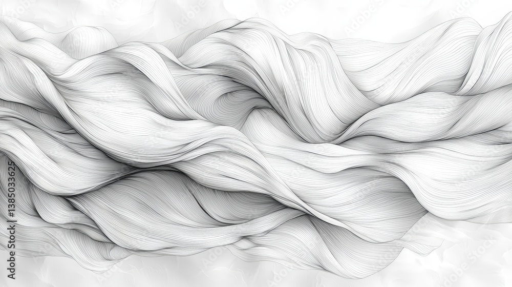 Poster abstract white waves flowing gracefully in soft curves and textures for artistic background design