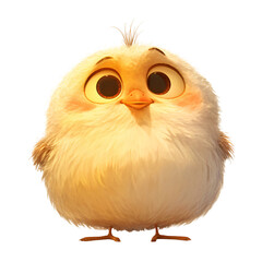 Obraz premium Adorable Fluffy Baby Chick Cartoon Character Cute Bird Illustration Digital Art