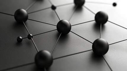 Fototapeta premium Abstract technology background with spheres and connections showcasing modern design concept
