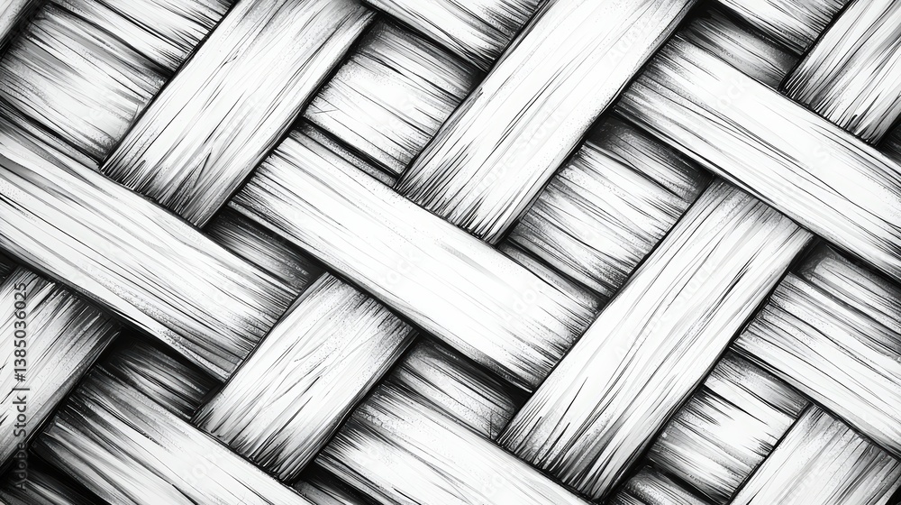 Poster detailed close-up of woven texture with intricate patterns and monochromatic color scheme