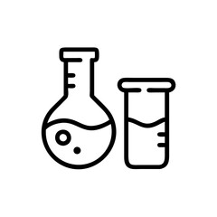 Medical laboratory blood, urine, sperm and stool test editable stroke outline icons set isolated on white background flat vector illustration.