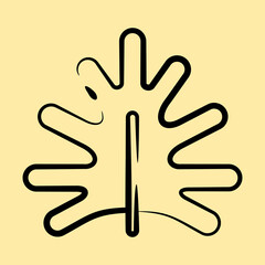 Icon philodendron. Plant leaves elements. Icon in hand drawn style.