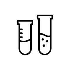 Chemical test tube pictogram icons set. Chemical lab equipment isolated on white. Experiment flasks for science experiment. 
