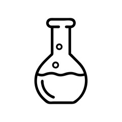 Chemical test tube pictogram icons set. Chemical lab equipment isolated on white. Experiment flasks for science experiment. 
