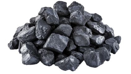 a pile of black coal pieces showcasing their rough texture and irregular shapes typically used as a fuel source or in industrial applications