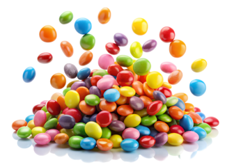 colorful candy floating clipart image on transparent background