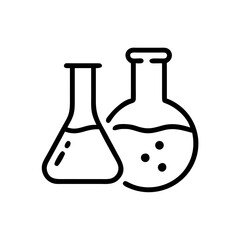 Simple Set of Chemical Related Vector Line Icons. Contains such Icons as Atom, Flask, Experiment, Research, Laboratory and more. Editable Stroke.