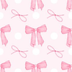 seamless pink ribbon bow  pattern