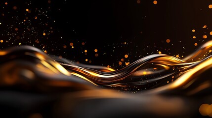 Fototapeta premium Golden Liquid Wave Abstract Background.