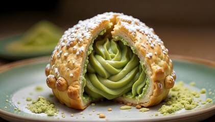 Matcha Cream Puff