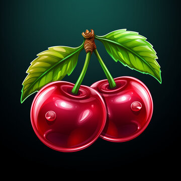 Two cherry slot element for casino