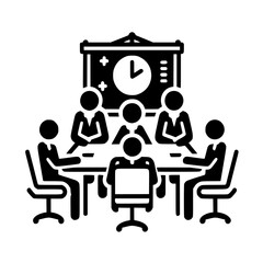 Bring your projects to life with our dynamic 'Team Meeting' vector icon! Perfect for presentations, apps, and websites, this design captures the spirit of collaboration and productivity.
