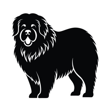 Tibetan Mastiff vector silhouette