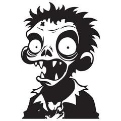 Obraz premium Zombie silhouette illustration black and white