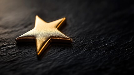 Golden Star on Dark Stone Success with Award, and Luxury.