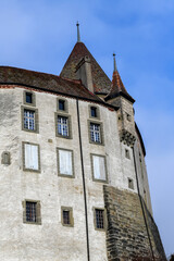 Naklejka premium Schloss Oron im Bezirk Lavaux-Oron des Kantons Waadt (Schweiz)