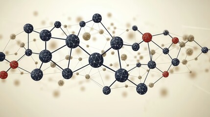 Obraz premium Abstract Representation of Molecular Structures with Varying Colors and Connections in Science