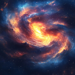 Fototapeta premium A cosmic abstract background with starry patterns and swirling galactic colors