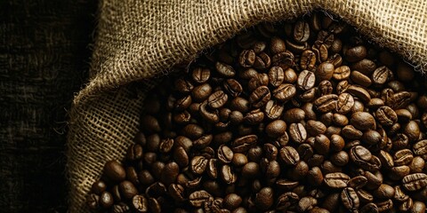 coffee beans in a sack 