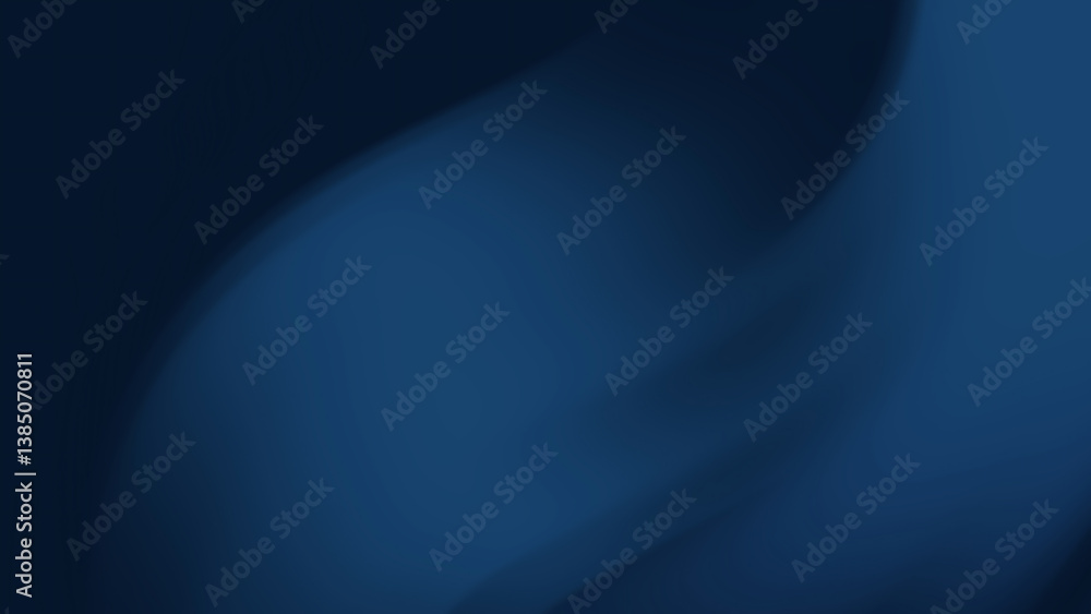 Wall mural modern deep blue abstract gradient background with smooth flowing curves
