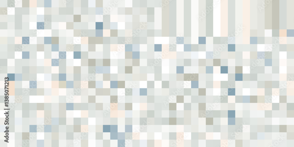 Aufkleber abstract square pixels vector texture in light neutral colors. geometric gray and beige mosaic backg