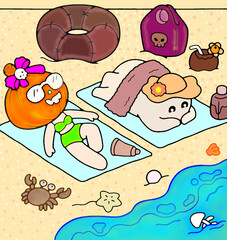 cartoon pumpkin Playful fun, Halloween theme