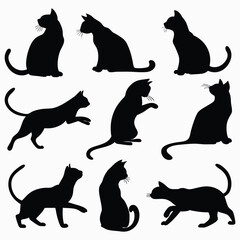 Cats vector silhouette-eps