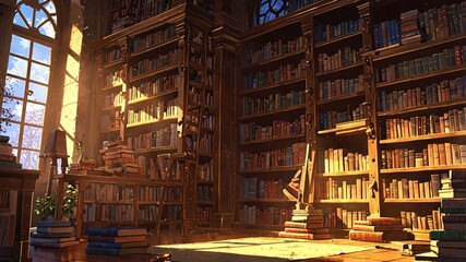 Sunlit Library: A Haven of Literary Treasures
