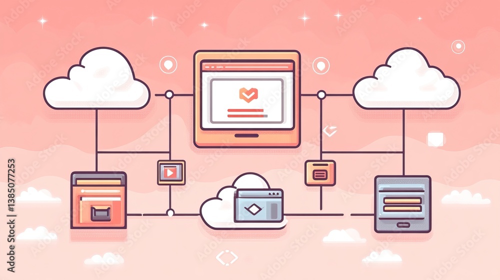 Poster cloud computing network diagram