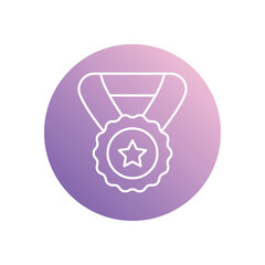 Medal  icon isolated on a white background. Vector illustration.