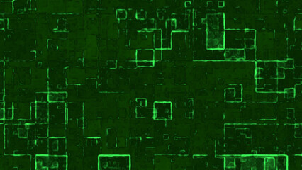 Green textured background with glowing rectangular patterns